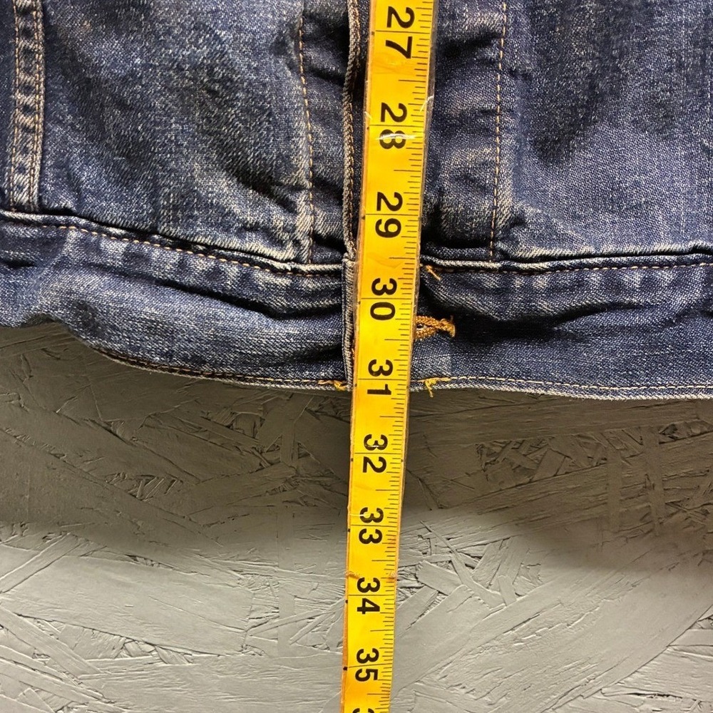 Abercrombie & Fitch Denim Jacket Men's XL Blue Trucker Distressed Vintage - Picture 10 of 12